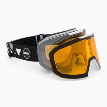 UVEX Evidnt Attract + custodia bianco opaco/specchio argento giallo chiaro