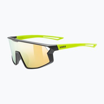 UVEX occhiali da sole per bambini Skyryse Jr nero/giallo opaco/giallo specchiato