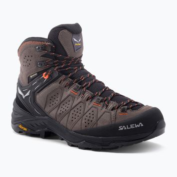 Scarponi da trekking da uomo Salewa Alp Trainer 2 Mid GTX wallnut/arancio fluo