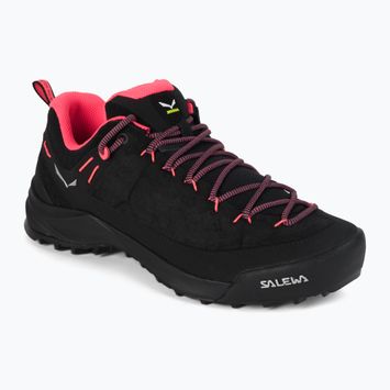 Salewa Wildfire Leather scarpe da trekking da donna nero/fluo coral