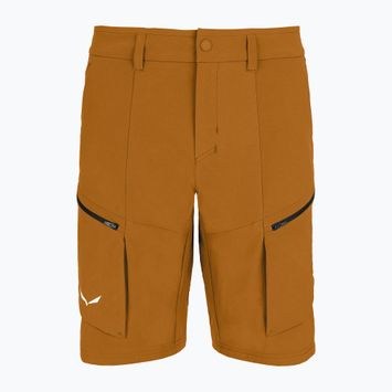 Pantaloncini da trekking da uomo Salewa Puez DST Cargo marrone dorato