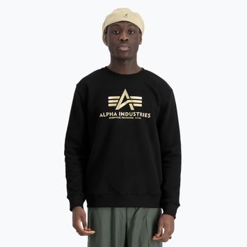 Felpa Alpha Industries Basic Carbon nero/oro da uomo