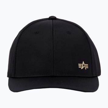Berretto da baseball Alpha Industries Metal Label nero/oro lucido da uomo