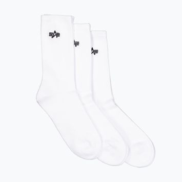 Alpha Industries calze da uomo Basic 3 paia bianco