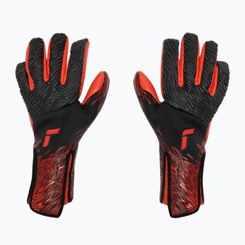 Guanti da portiere Reusch Venomous Gold X nero/rosso fuoco