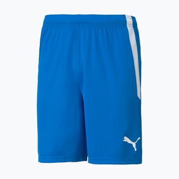 Pantaloncini da calcio PUMA Teamliga da uomo blu elettrico limonato/puma bianco
