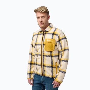 Felpa in pile Jack Wolfskin da uomo Felslicht Check panna cotta