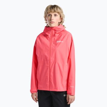Giacca da pioggia Jack Wolfskin Prelight 2.5L LT da donna, corallo tramonto