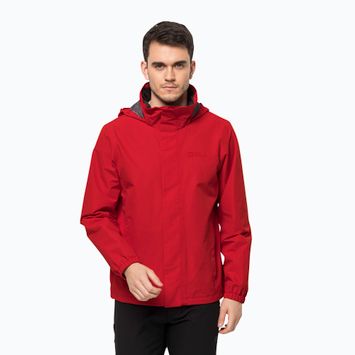 Giacca antipioggia Jack Wolfskin Stormy Point 2L da uomo, rosso intenso