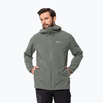 Jack Wolfskin Highest Peak giacca da pioggia da uomo verde geco