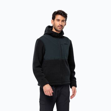 Jack Wolfskin Felslicht Uomo Felpa in pile con cappuccio blu notte