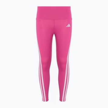 Leggings per bambini adidas Essentials Aerorady 3-Stripes a vita alta semi lucidi fucsia/bianco