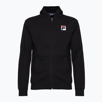 FILA Bergede Felpa con cappuccio e zip dal taglio ampio, nero