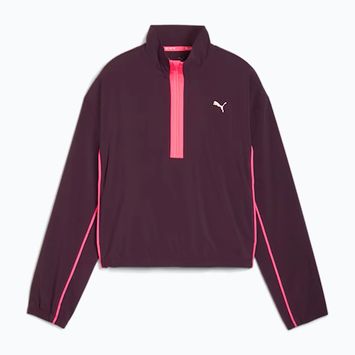 Giacca da corsa da donna PUMA Run For Her Fashion Woven 1/2 ZIP mezzanotte prugna/tramonto