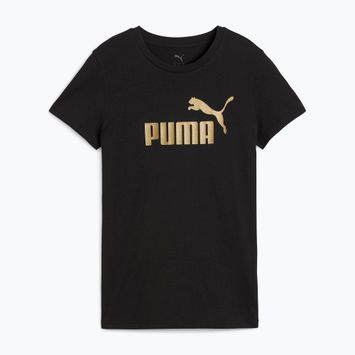 PUMA ESS Metallic No. 1 Logo Tee Donna puma nero/oro metallizzato