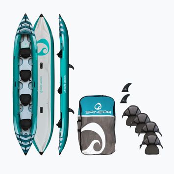 SPINERA Hybris 510 kayak gonfiabile per 4 persone di colore verde acqua/bianco/grigio