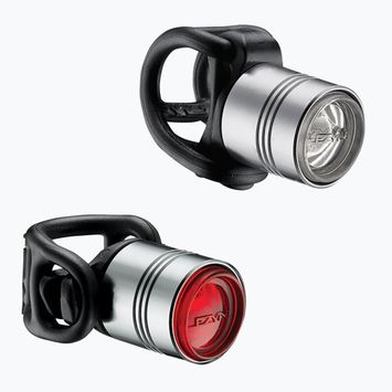 Set di luci per bicicletta Lezyne Femto Drive Pair argento lucido