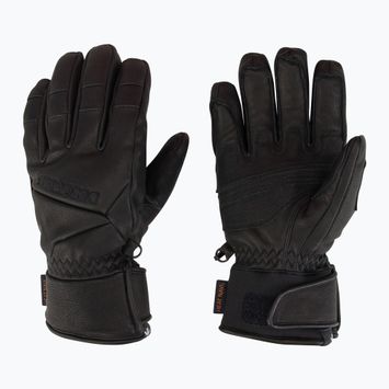 Guanti da sci da uomo Descente 5 Finger Leather nero
