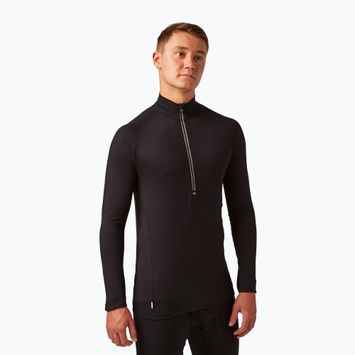 Felpa termica da uomo Surfanic Bodyfit con collo a zip, nero