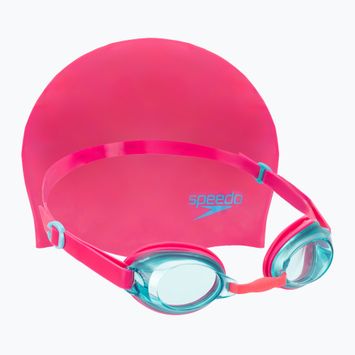 Speedo Jet V2 Kit nuoto per bambini Cuffia + Occhiali assortiti arancio/rosa fluo
