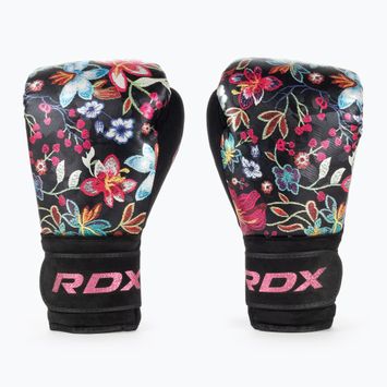 RDX FL-3 guanti da boxe neri floreali