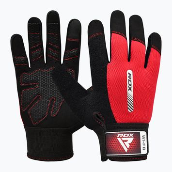 RDX W1F Guanti da allenamento a dita piene rossi