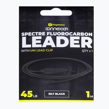 Ridgemonkey Spectre Fluorocarbon Uni Lead Clip Leader silt nero