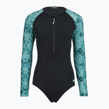 Costume da bagno intero da donna ZONE3 Long Sleeve teal tie dye