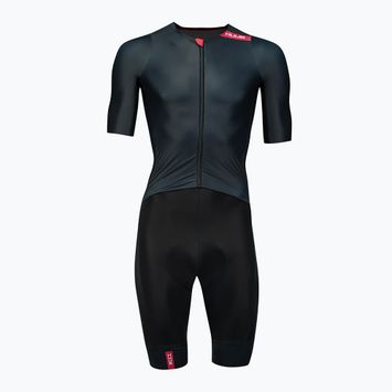 HUUB Strada Road Speed Suit Smooth Sleeve nero/rosso tuta da ciclismo da uomo