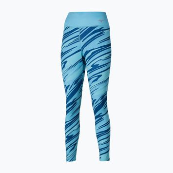 Leggings da corsa da donna Mizuno 7/8 stampato blu maui