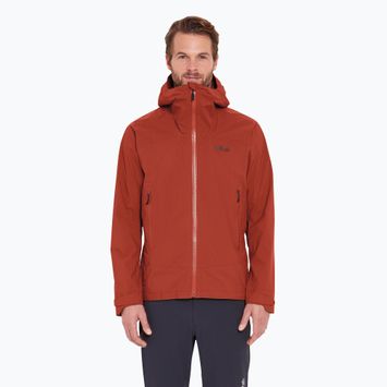 Rab Downpour Light giacca da pioggia da uomo rosso toscano