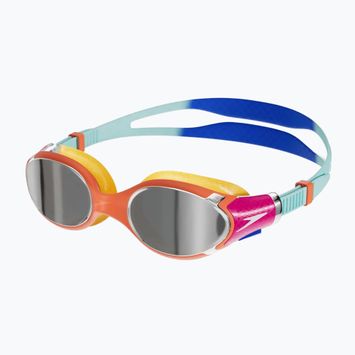 Occhialini da nuoto per bambini Speedo Biofuse 2.0 Mirror cobalt pop/blu marino/arancio vulcanico