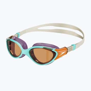 Occhialini da nuoto Speedo Biofuse 2.0 da donna blu marino/pomodoro/pale tan