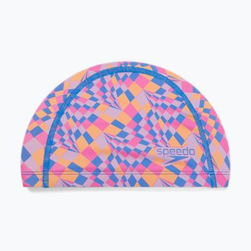 Cuffia da nuoto Speedo Printed Pace per bambini rosa peonia/nettarina/kiki rosa