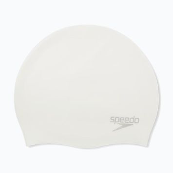 Cuffia Speedo Plain Moulded in silicone bianco/argento