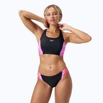 Speedo Colourblock Splice 2.0 costume da bagno a due pezzi da donna neon viola