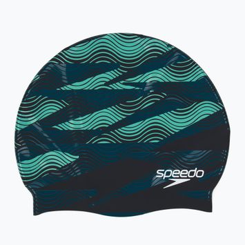 Speedo Cuffia in silicone stampato verde acqua scuro semi marea