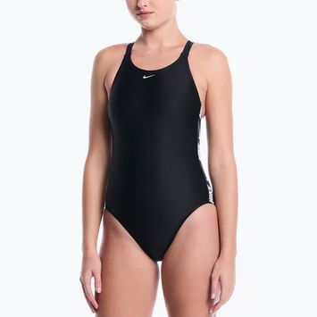 Costume da bagno intero da donna Nike Logo Tape Fastback black