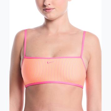 Parte superiore del costume da bagno Nike Ripple Texture Bralette Classic Bikini pink glow