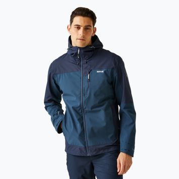 Giacca da pioggia REGATTA Highton Stretch IV da uomo in denim chiaro di luna/navy
