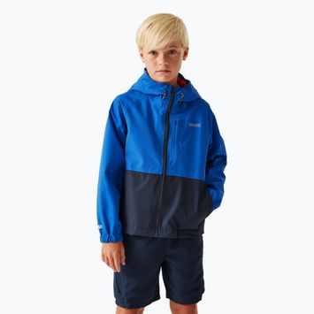 REGATTA Hanleigh II giacca da pioggia per bambini blu olimpico/navy/tangerine tango