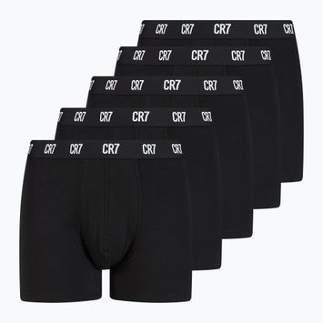 Boxer CR7 Basic Trunk da uomo 5 paia bianco/nero