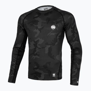 Pitbull West Coast Net Camo 2 Rashguard nero camo da uomo a maniche lunghe