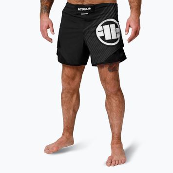 Pantaloncini da grappling Pitbull Grappling 2 Pro Hilltop nero da uomo