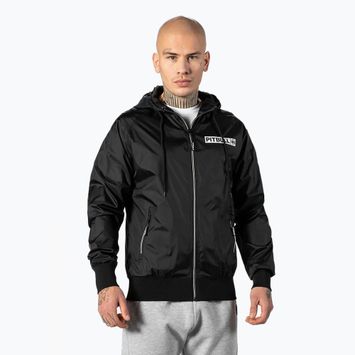 Uomo Pitbull West Coast Athletic Logo Giacca in nylon con cappuccio nero