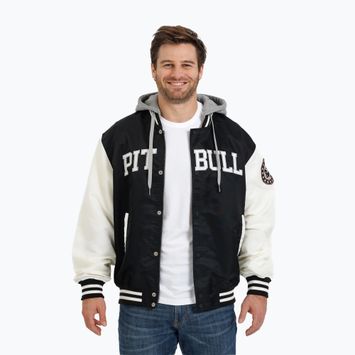 Uomo Pitbull West Coast Falcon Ridge Bomber con cappuccio nero/ecru