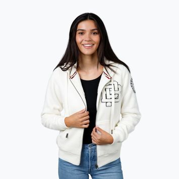 Pitbull Sherpa Ruffina donna con cappuccio e zip bianco sporco