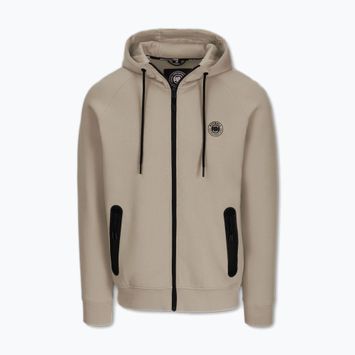 Felpa con zip e cappuccio Pitbull Dogwood da uomo, sabbia scuro