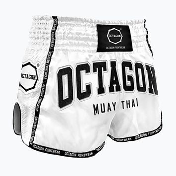 Pantaloncini da allenamento Octagon Muay Thai da uomo, bianco