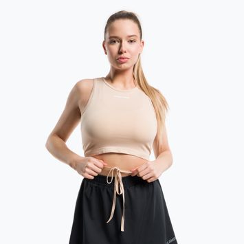 Top da allenamento donna Gym Glamour Tie beige